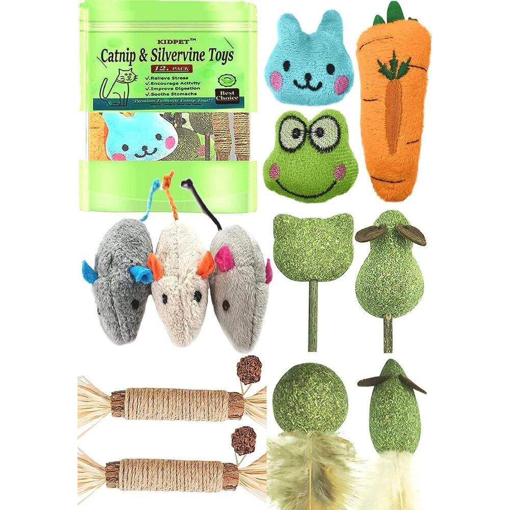 Pack Catnip Silvervine Toys For Cats Chew Sticks Balls Mice