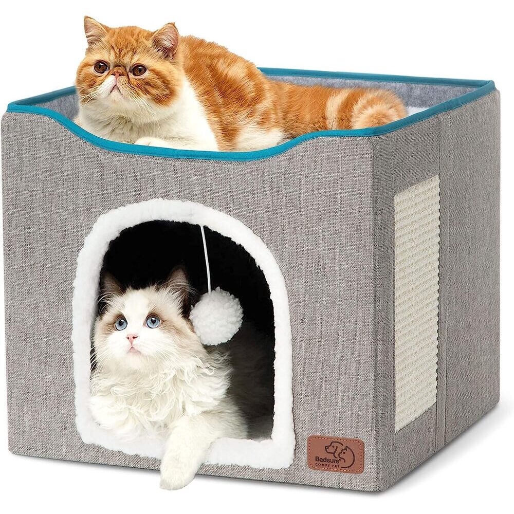 2-in-1 Fluffy & Sturdy Cat Condo Scratcher – CatPrestige.com