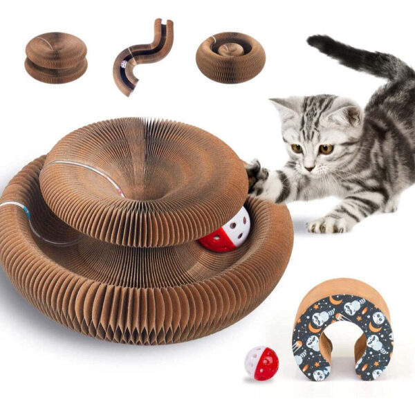 1 Layer Cat Scratch Pad Interactive Cat Toys With 5 Interactive Balls