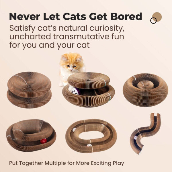 Instinct Cat Boopz Ball Cat Scratcher - Foldable Interactive Toy With Bell Balls Cat Toy With Balls