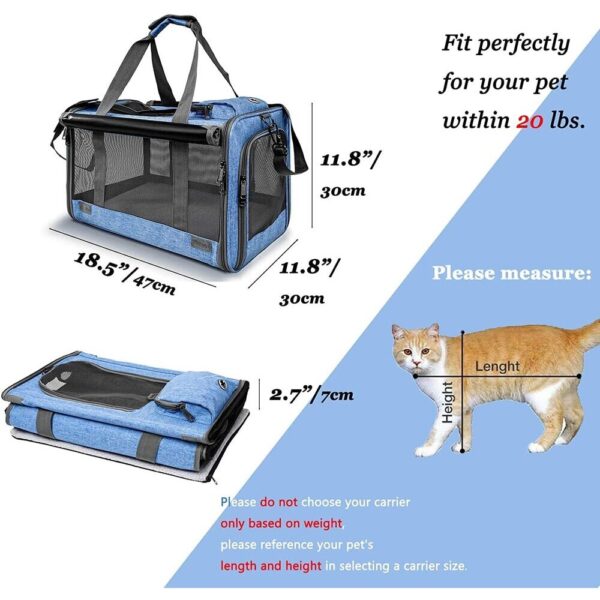 Large Cat Carrier for 2 Cats, Soft-Sided Pet Carrier for Cat,Top Load Cat  Carrie