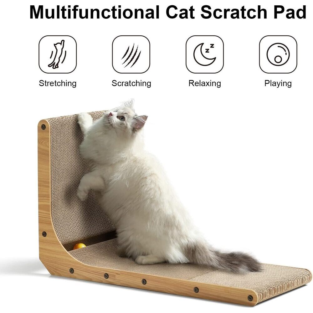 18.7 Inch L-Shape Wall Mounted Cat Scratching Post – CatPrestige.com